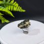 Raw Green Tourmaline Ring Adjustable Freeform Silver S925 Handmade
