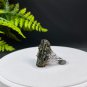 Raw Green Tourmaline Ring Adjustable Freeform Silver S925 Handmade