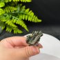 Raw Green Tourmaline Ring Adjustable Freeform Silver S925 Handmade