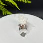 Raw White Crystal Ring Adjustable Freeform Flake Ice Clusters Silver S925 Handmade