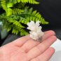 Raw White Crystal Ring Adjustable Freeform Flake Ice Clusters Silver S925 Handmade