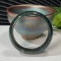 Green Moss Agate Bangle 52MM Icy Translucent Crystallization Floating Aquatic Flowers