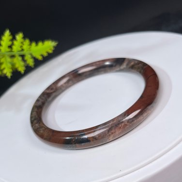 Rhodonite Bangle 57MM Chocolate Color Thin Round