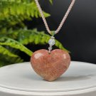 Heart Fossilized Coral Pendant Necklace Porcelain Luster Orange Pink Phoenix Tail Heart Fossilized Coral Pendant Necklace Porcelain Luster Orange Pink Phoenix Tail