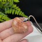 Heart Fossilized Coral Pendant Necklace Porcelain Luster Orange Pink Phoenix Tail