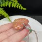 Heart Fossilized Coral Pendant Necklace Porcelain Luster Orange Pink Phoenix Tail