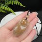 Fossilized Coral Pendant Jadeification Purple Yellow Bi-color Lemon Blossom Carved Cute Fat Cat