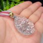 Pyrolusite Pendant Necklace Flake Ice Transparent Rainbow Dendritic Hand Carved Nine Tailed Fox Plum