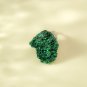 Raw Green Malachite Ring Adjustable Freeform Silver S925 Handmade