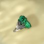 Raw Green Malachite Ring Adjustable Freeform Silver S925 Handmade