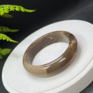 Brown Silicified Jade Bangle 58MM Porcelain Luster Celestial Eyes