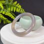 Smoky Purple Agate Bangle 53+MM Icy Floating Flowers Round