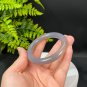Smoky Purple Agate Bangle 53+MM Icy Floating Flowers Round