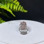 Raw Red Phantom Quartz Ring Adjustable Freeform Tower Silver S925 Handmade