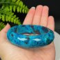 Rare American Blue Chrysocolla Bangle 59MM Porcelain Luster Crystallization Celestial Eye