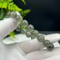 Green Rutilated Quartz Beaded Bracelet 10.5mm Icy Translucent Hair Crystal Women Gifts