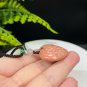 Heart Fossilized Coral Pendant Necklace Porcelain Luster Orange Pink Lemon Blossom Phoenix Tail