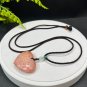 Heart Fossilized Coral Pendant Necklace Porcelain Luster Orange Pink Lemon Blossom Phoenix Tail