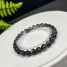 Black Aquamarine Beaded Bracelet 7mm High Icy Sparkling Translucent Stacking