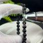 Black Aquamarine Beaded Bracelet 7mm High Icy Sparkling Translucent Stacking