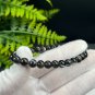 Black Aquamarine Beaded Bracelet 7mm High Icy Sparkling Translucent Stacking