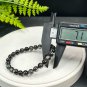 Black Aquamarine Beaded Bracelet 7mm High Icy Sparkling Translucent Stacking