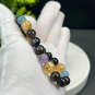 Mix Gemstones Beaded Bracelet Colorful Birthstone Handmade Obsidian Citrine Aquamarine Amethyst