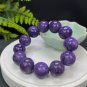 Purple Charoite Beaded Bracelet 20mm Old Mine Large Round Beads
