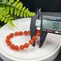 Ice South Red Agate Beaded Bracelet 9mm with Lake Green Jade Beads Stacking