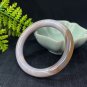 Beige Gray Agate Bangle 56MM Translucent Celestial Eyes Multi-layer Round