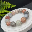 Fossilized Coral Beaded Bracelet 19.5mm Large Beads Multicolored Lemon Blossom