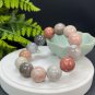 Fossilized Coral Beaded Bracelet 19.5mm Large Beads Multicolored Lemon Blossom