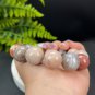 Fossilized Coral Beaded Bracelet 19.5mm Large Beads Multicolored Lemon Blossom