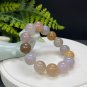 Fossilized Coral Beaded Bracelet 14.5mm Icy Translucent Jadeification Multicolored