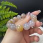 Fossilized Coral Beaded Bracelet 14.5mm Icy Translucent Jadeification Multicolored