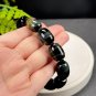 Blue Yellow Tiger's Eye Beaded Bracelet Jadeification Barrel Beads Flashy Lightning Pattern