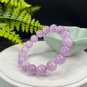 Kunzite Beaded Bracelet 12mm Icy Cat's Eye Lavender Purple Genuine Spodumene