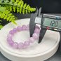 Kunzite Beaded Bracelet 12mm Icy Cat's Eye Lavender Purple Genuine Spodumene