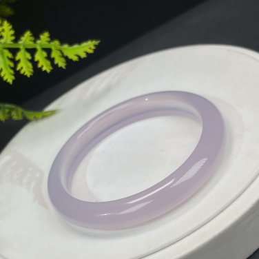Brazilian Light Purple Agate Bangle 58+MM Icy Translucent Clean