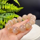 Orange Pink Agate Beaded Bracelet 20mm Large Beads Icy Translucent