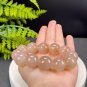 Orange Pink Agate Beaded Bracelet 20mm Large Beads Icy Translucent