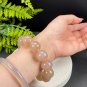 Orange Pink Agate Beaded Bracelet 20mm Large Beads Icy Translucent