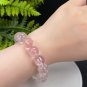 Mozambique Starlight Rose Quartz Beaded Bracelet 13.5mm Icy Transparent Pink