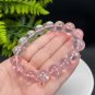 Mozambique Starlight Rose Quartz Beaded Bracelet 13.5mm Icy Transparent Pink
