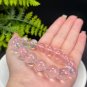 Mozambique Starlight Rose Quartz Beaded Bracelet 13.5mm Icy Transparent Pink