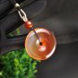 Smoky Purple Red Agate Pendant Necklace Icy Translucent Clean Hand Carved Peace Buckle Donut