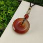 Smoky Purple Red Agate Pendant Necklace Icy Translucent Clean Hand Carved Peace Buckle Donut