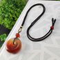 Smoky Purple Red Agate Pendant Necklace Icy Translucent Clean Hand Carved Peace Buckle Donut