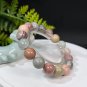 Alxa Agate Beaded Bracelet 12mm Porcelain Luster Celestial Eyes Multicolored