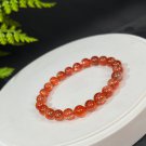 Ultra Rare Fiery Sunstone Beaded Bracelet 7.5mm Icy Clean Golden Glitters Orange Red Ultra Rare Fiery Sunstone Beaded Bracelet 7.5mm Icy Clean Golden Glitters Orange Red